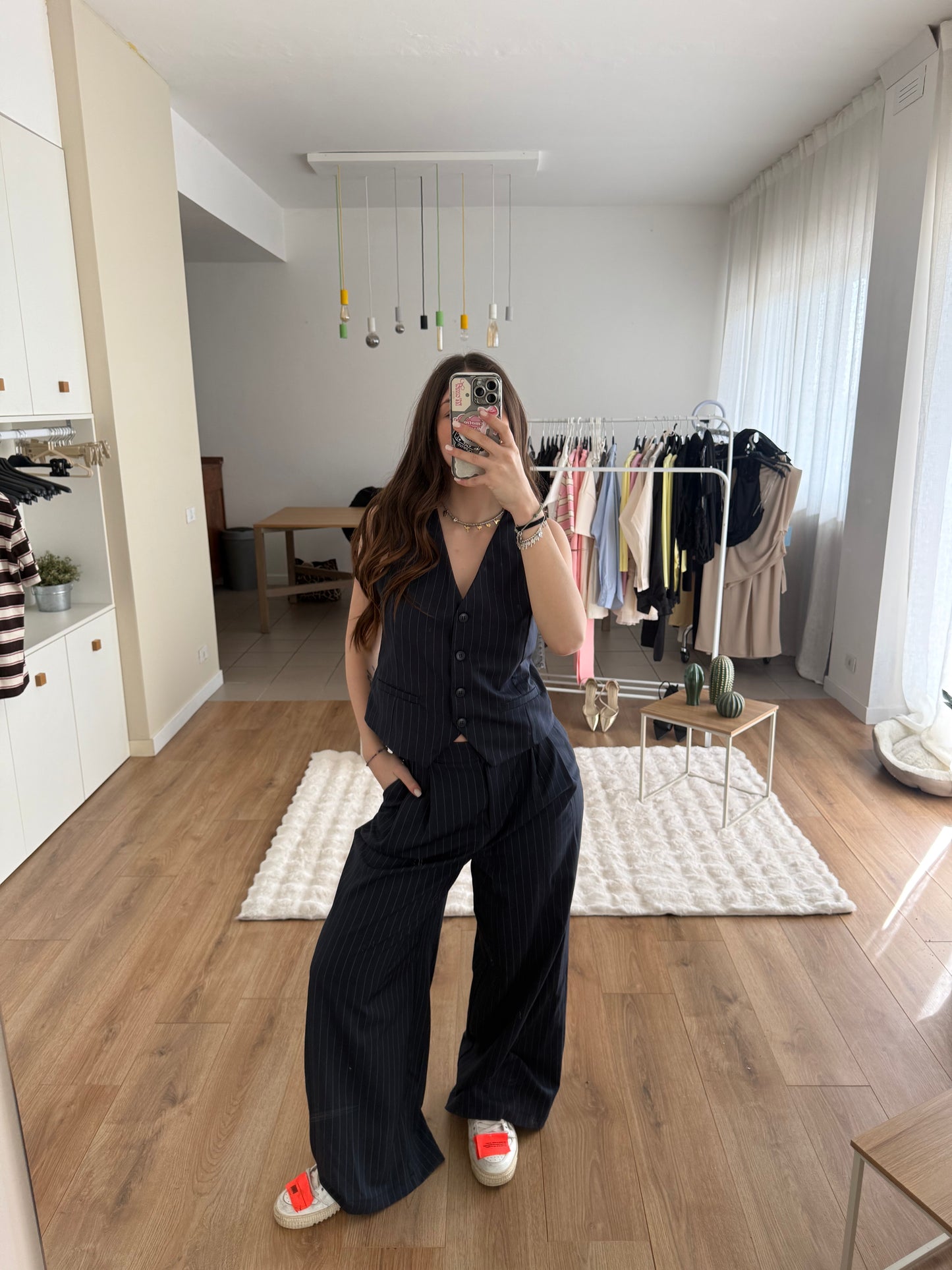 Completo gessato Gilet e Pantalone