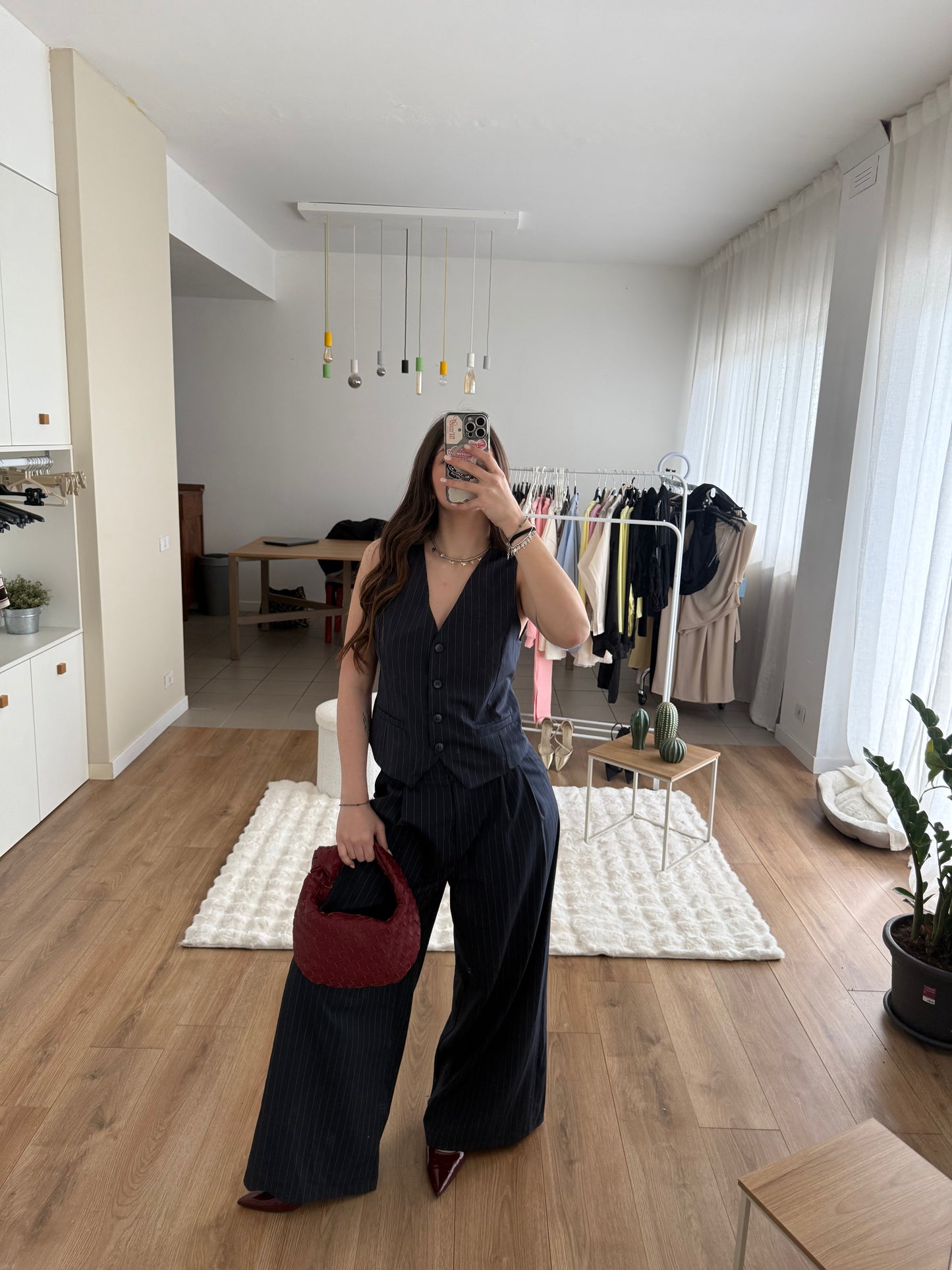 Completo gessato Gilet e Pantalone